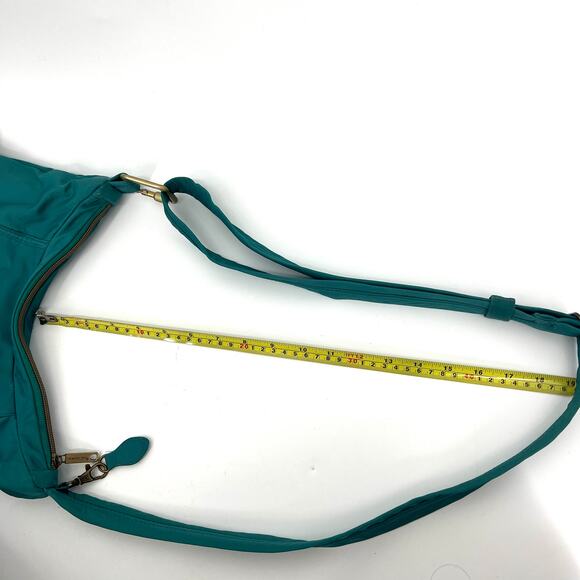 Travelon Nylon Bag Security Block Technology Teal Shoulder Bag Purse - Picture 11 of 12